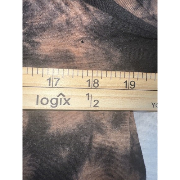 Empyre Back and Brown Tie Dye Long Sleeve Shirt Damage Done Skull Size L - Picture 5 of 8